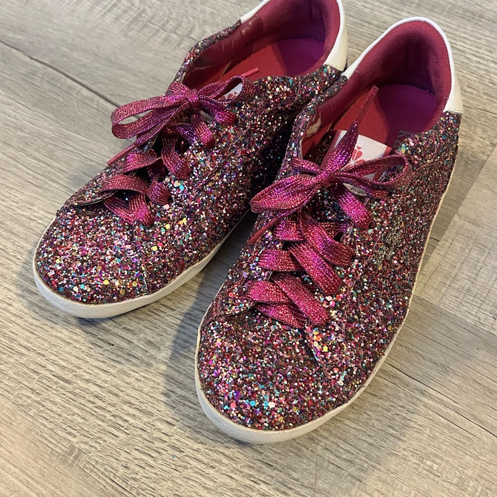 Kate Spade Pink Glitter Sneakers, some damage, see pictures